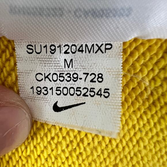 NIKE Yellow Green Cropped Sweatshirt Cotton Snap Detachable Sleeve Size Medium M - Picture 13 of 14